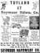 Christmas ad for Seymour Hardware